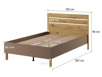 Postel s roštem 120 LIMERA barva dub artisan/lanýž