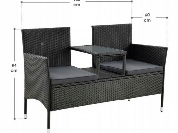 Balkonový set LASKA, barva černý technoratan