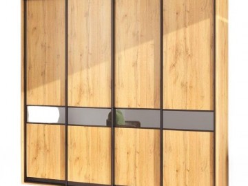 Šatní skříň s posuv. dveřmi 280 RIMAR dub apalačský/zrcadlo grafit