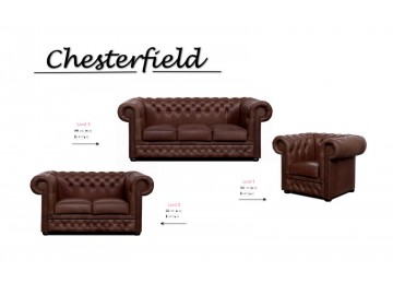 Křeslo Chesterfield Lord 1 kůže hnědá
