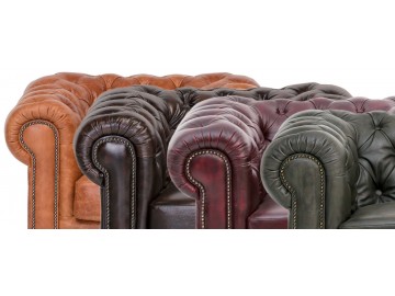 Křeslo Chesterfield Lord 1 kůže hnědá