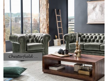 Křeslo Chesterfield Lord 1 kůže zelená