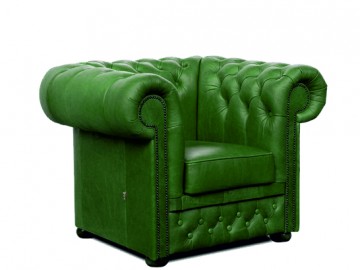 Křeslo Chesterfield Lord 1 kůže zelená