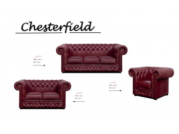 Křeslo Chesterfield Lord 1 kůže bordó