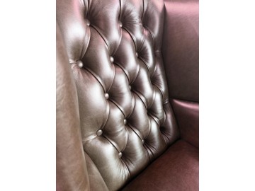 Křeslo Chesterfield Queen kůže hnědá