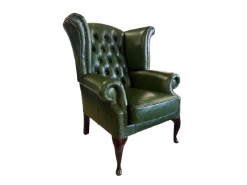 Křeslo Chesterfield Queen kůže zelená