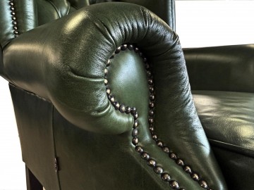 Křeslo Chesterfield Queen kůže zelená