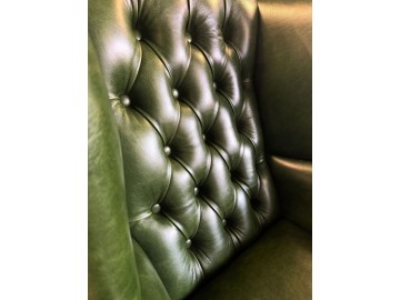 Křeslo Chesterfield Queen kůže zelená