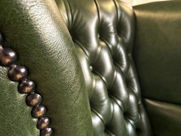 Křeslo Chesterfield Queen kůže zelená