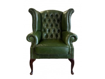 Křeslo Chesterfield Queen kůže zelená