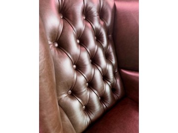 Křeslo Chesterfield Queen kůže bordó