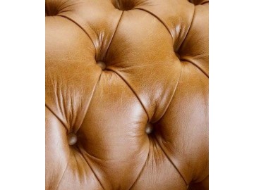 Křeslo Chesterfield Queen kůže koňak