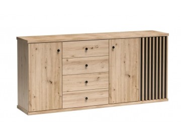 Komoda 3D4S BARBUS dub artisan/černá