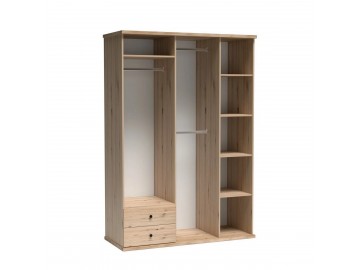 Šatní skříň se zrcadlem 150 BARBUS dub artisan/černá