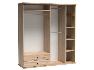 Šatní skříň se zrcadlem 200, barva dub artisan/černá