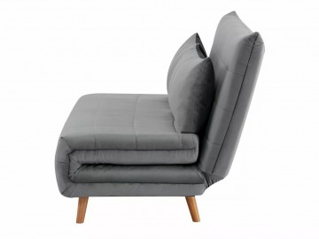 Rozkládací pohovka SPIDER II velvet šedá/buk