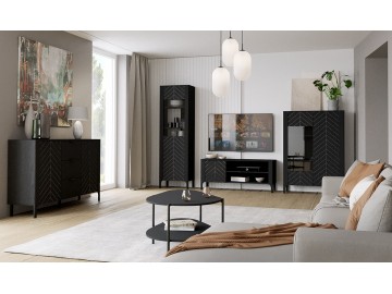 Šatní skříň na nohách 2D KENORA černý Painflow