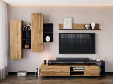 SMARA komoda 3D, apaláčský dub/antracit