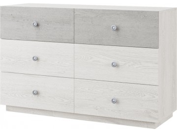 GRANUM komoda se zásuvkami 3S+3S, light artwood/industrial