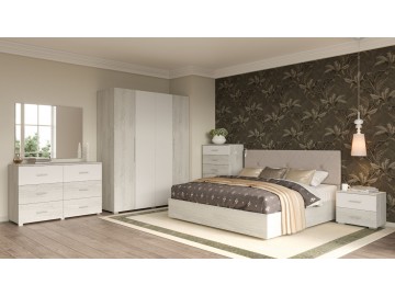 ESTEVAN šatní skříň 4D, bílá/light artwood