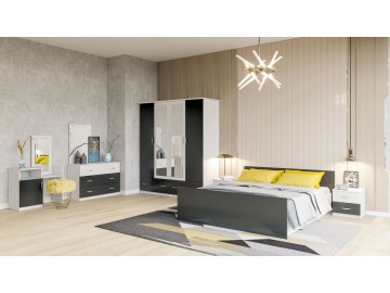 ESSEX šatní skříň 4D, antracit/light artwood