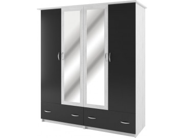 ESSEX šatní skříň 4D, antracit/light artwood