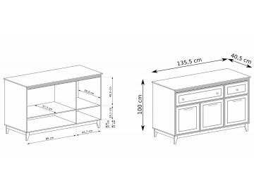 Komoda 3D2S JASPER kašmír