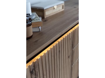 Komoda 2D3S s LED IPOLIS dub artisan/černá