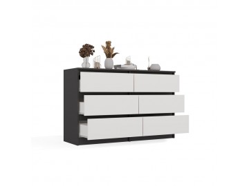 Komoda Malvína M6 120 antracit/bílá