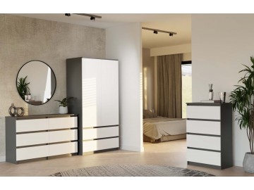 Komoda Malvína M6 120 antracit/bílá