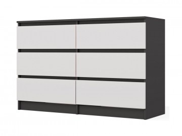 Komoda Malvína M6 120 antracit/bílá
