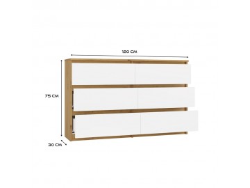 Komoda Malvína M6 120 dub artisan/bílá