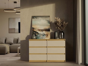 Komoda Malvína M6 120 dub artisan/kašmír