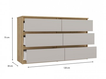 Komoda Malvína M6 120 dub artisan/kašmír