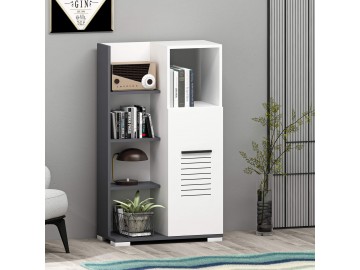 TUMUT skříňka s regálem, antracit / bílá