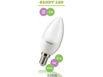 SANDRIA LED žárovka E14 S2656 SANDY LED E14 C37 8W SMD 4000K SANDRIA LED žárovka E14 S2656 SANDY LED E14 C37 8W SMD 4000K